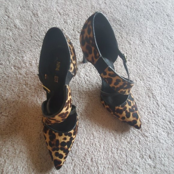 Womens Nine West Leopard Heels size 7.5 - Picture 1 of 3